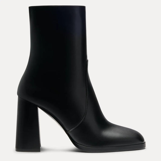 Vera Zip Bootie - Black Leather