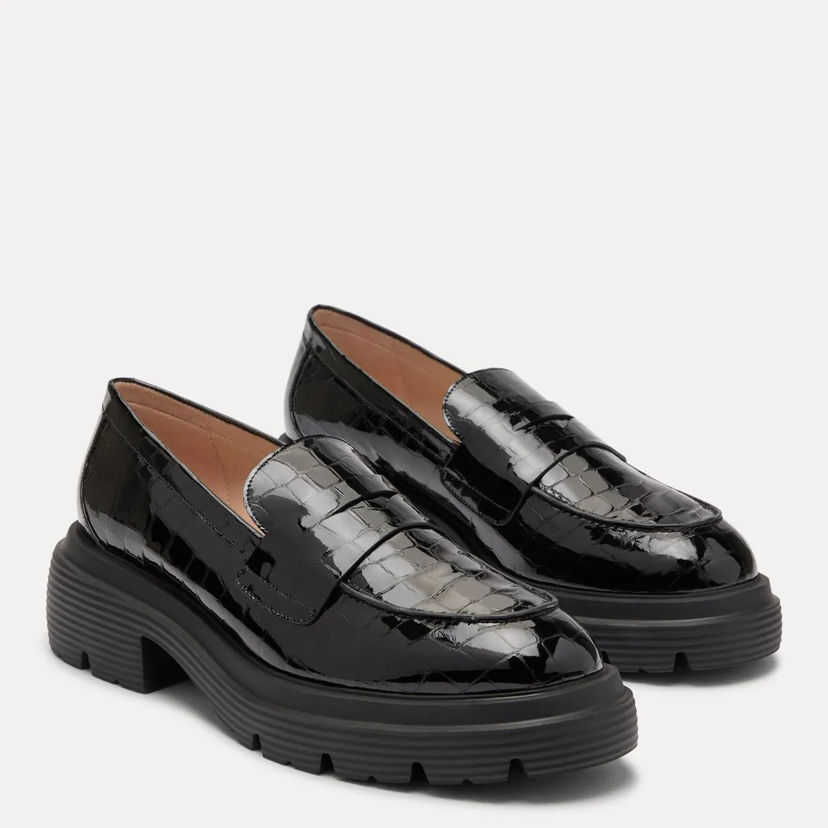 Hudson Lite Loafer - Black Croco-Print Patent