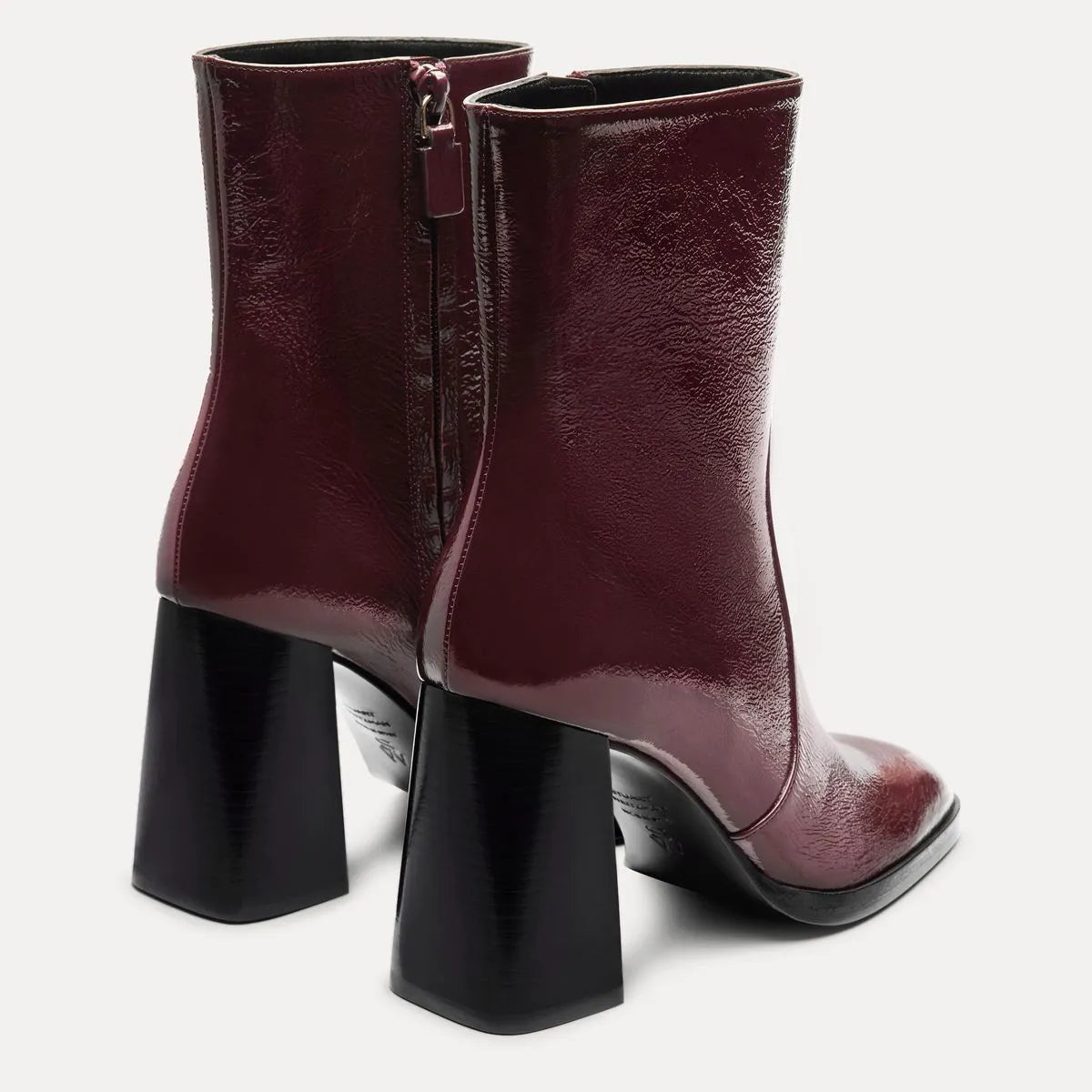Vera Zip Bootie - Boysenberry Crinkle Patent