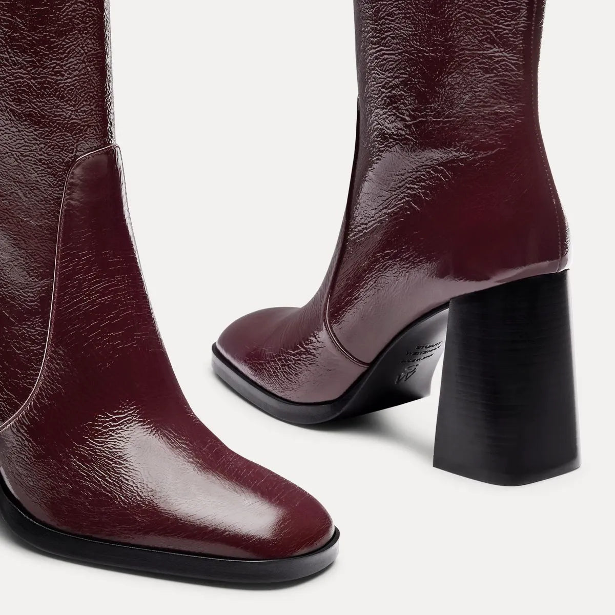 Vera Zip Bootie - Boysenberry Crinkle Patent