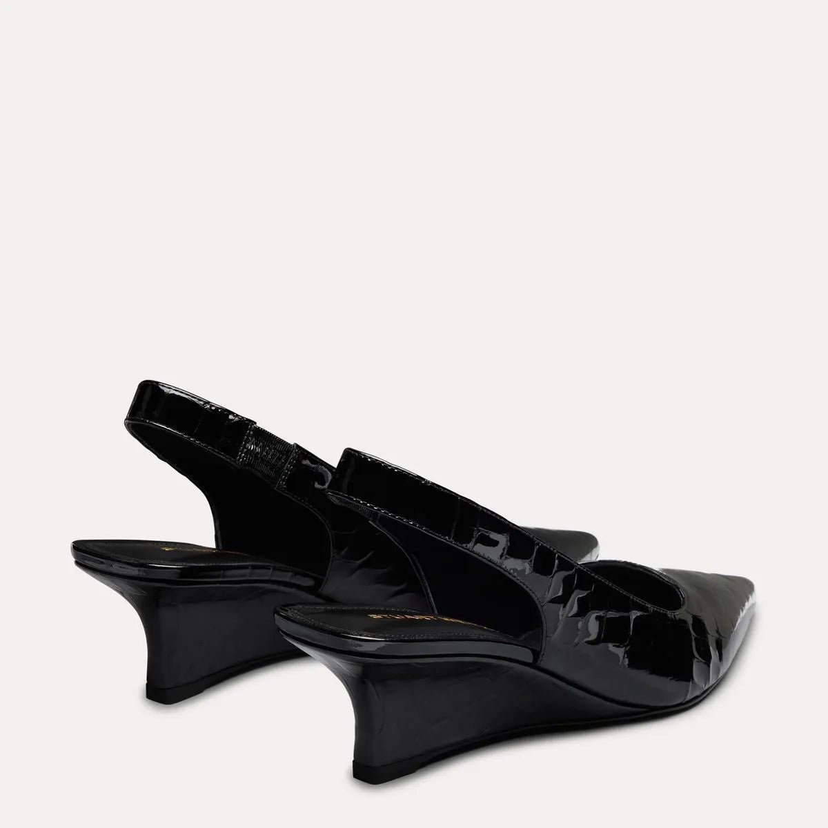 Vinnie Slingback Wedge 50 - Black Croco-Print Patent