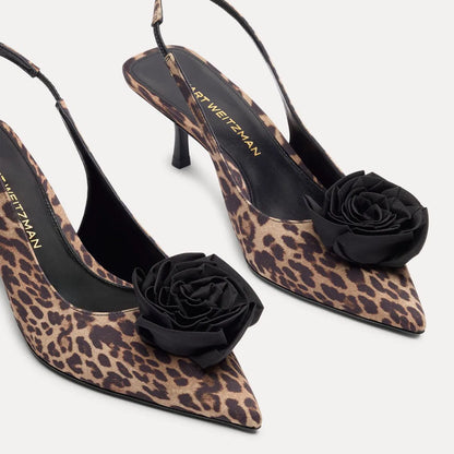Paloma Slingback Pump 50 - Leopard-Print Fabric & Satin
