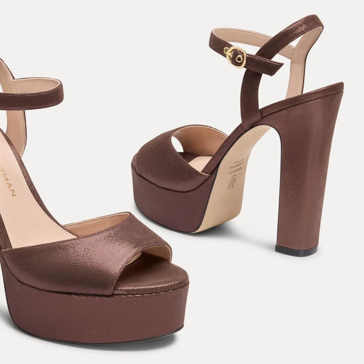 Reade Platform Sandal - Walnut Suede