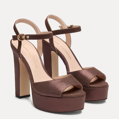 Reade Platform Sandal - Walnut Suede