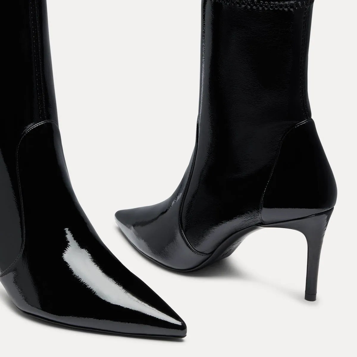 Stuart Power Bootie 75 - Black Crinkle Stretch Vinyl