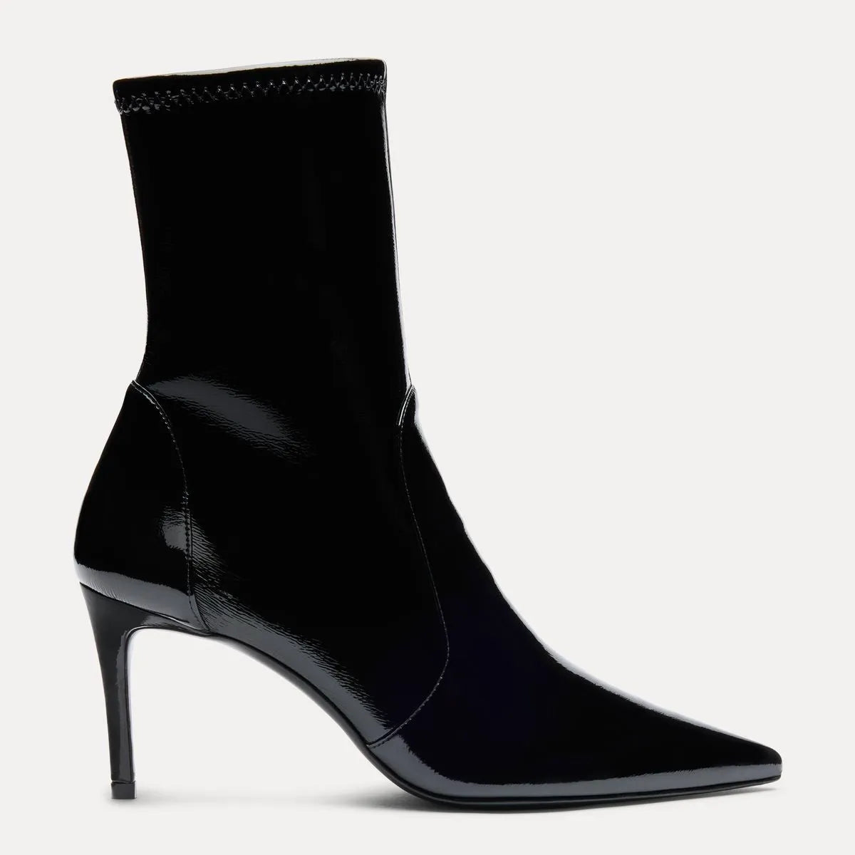 Stuart Power Bootie 75 - Black Crinkle Stretch Vinyl