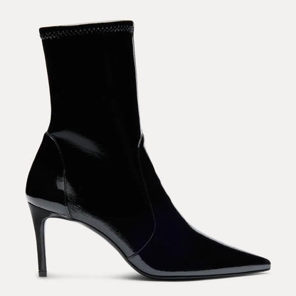 Stuart Power Bootie 75 - Black Crinkle Stretch Vinyl