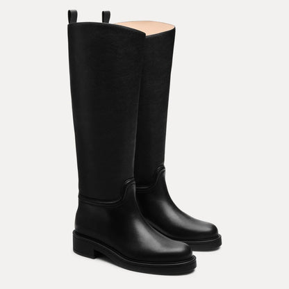 Celia Riding Boot - Black Leather