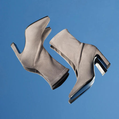 Stassi Stretch Bootie 85 - City Fog Stretch Suede