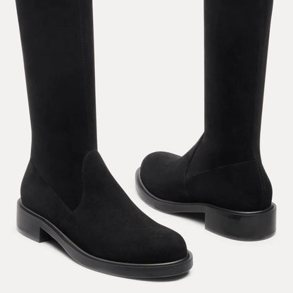 Giseleland Over-the-Knee Boot - Black Stretch Suede