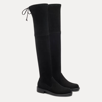 Giseleland Over-the-Knee Boot - Black Stretch Suede