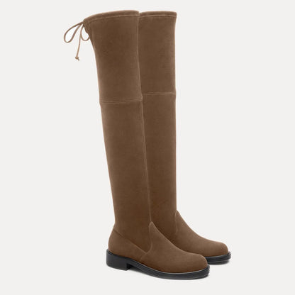Giseleland Over-the-Knee Boot - Weathered Taupe Stretch Suede