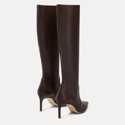 Stuart Power Knee-High Boot 75 - Espresso Stretch Leather