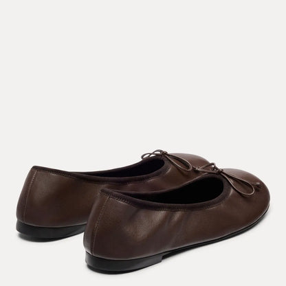 Nia Ballet Flat - Walnut Leather