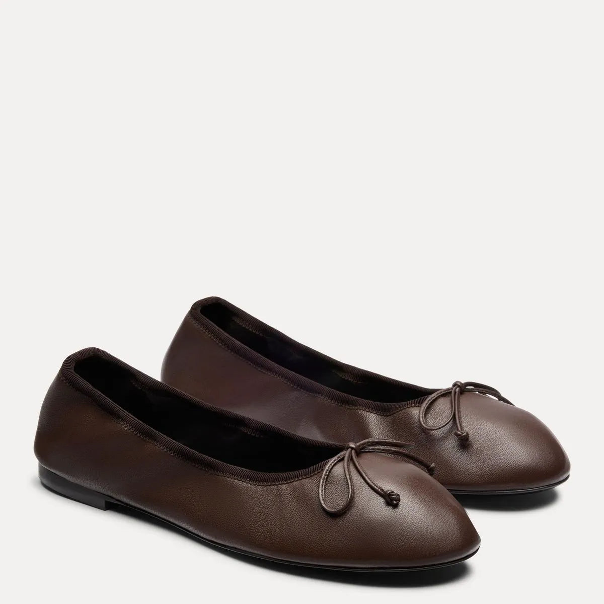 Nia Ballet Flat - Walnut Leather