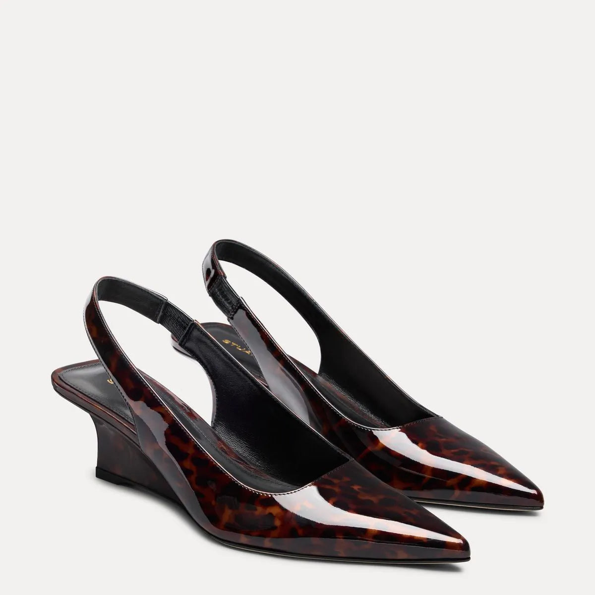 Vinnie Slingback Wedge 50 - Brown Tortoise-Print Leather