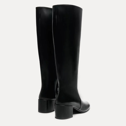 Bacari Wide-Calf Knee-High Boot 50 - Black Leather