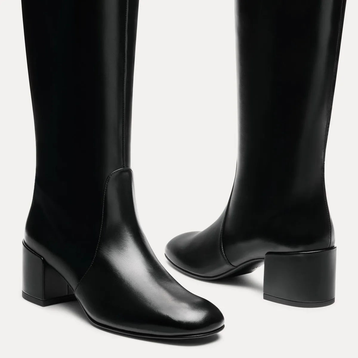 Bacari Wide-Calf Knee-High Boot 50 - Black Leather