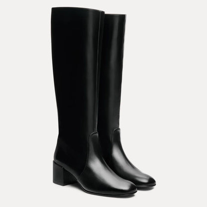 Bacari Wide-Calf Knee-High Boot 50 - Black Leather