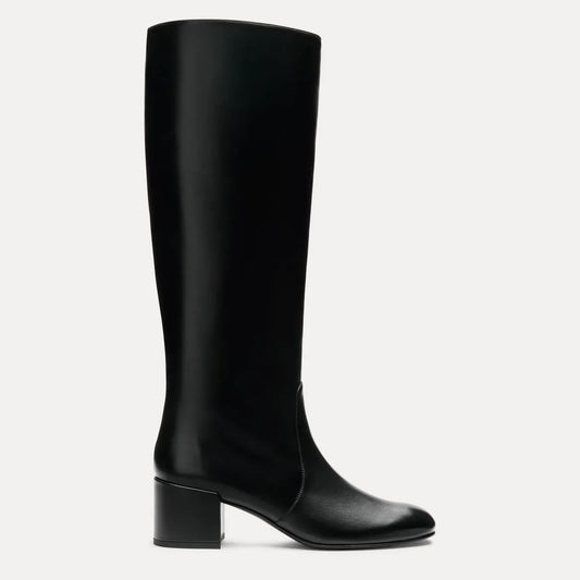 Bacari Wide-Calf Knee-High Boot 50 - Black Leather