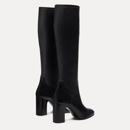 Mulberry Stretch Knee-High Boot - Black Stretch Leather