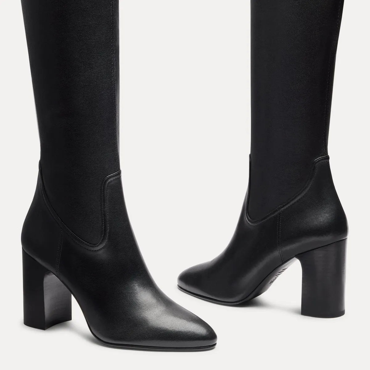 Mulberry Stretch Knee-High Boot - Black Stretch Leather
