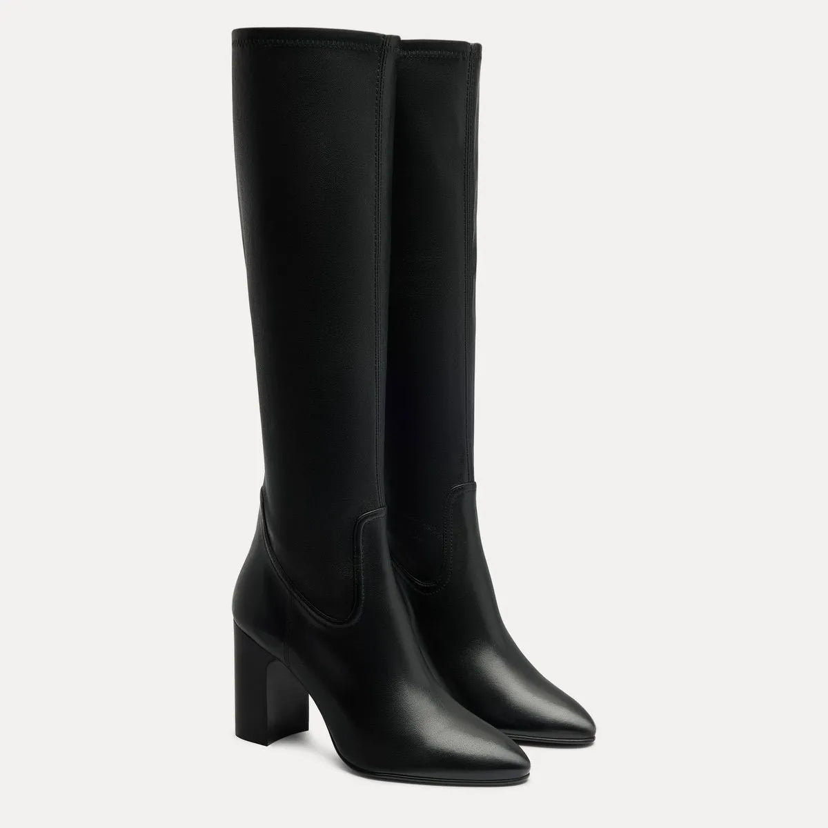Mulberry Stretch Knee-High Boot - Black Stretch Leather