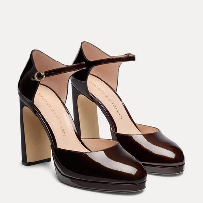 Babette Platform Pump - Walnut Patent Leather