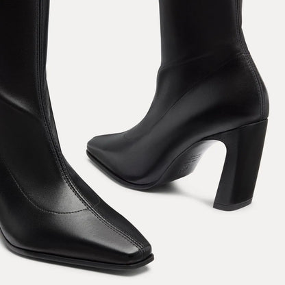 Stassi Stretch Bootie 85 - Black Stretch Leather