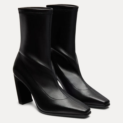 Stassi Stretch Bootie 85 - Black Stretch Leather