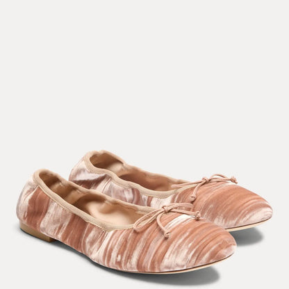 Nia Ballet Flat - Blushful Beige Velvet