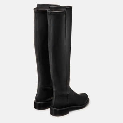 5050 Gisele Wide-Calf Boot - Black Leather & Microstretch