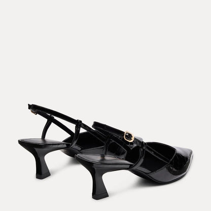 Vinnie Slingback Pump 50 - Black Croco-Print Patent