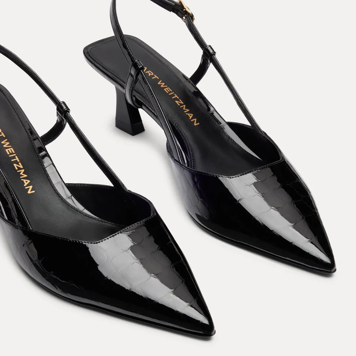 Vinnie Slingback Pump 50 - Black Croco-Print Patent