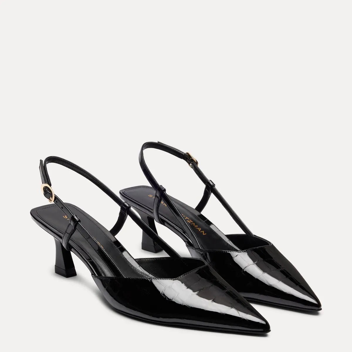 Vinnie Slingback Pump 50 - Black Croco-Print Patent