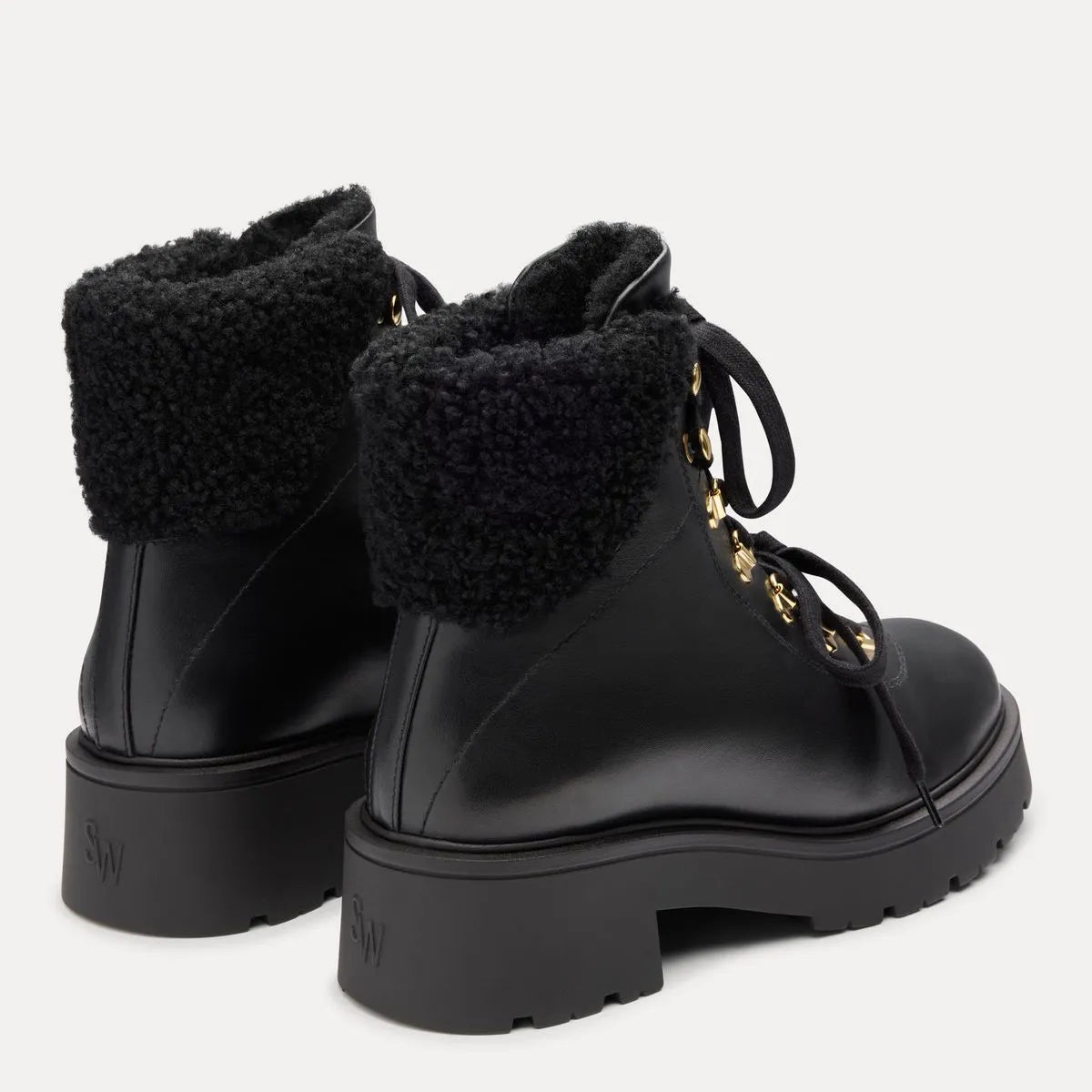 Ren Shearling Bootie - Black Leather & Shearling