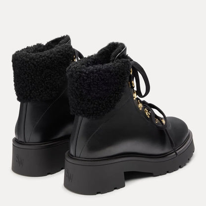 Ren Shearling Bootie - Black Leather & Shearling