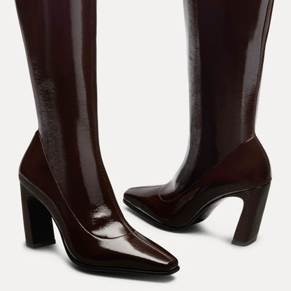 Ultrastassi Over-the-Knee Boot 85 - Espresso Crinkle Stretch Vinyl