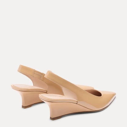 Vinnie Slingback Wedge 50 - Adobe Beige Patent Leather