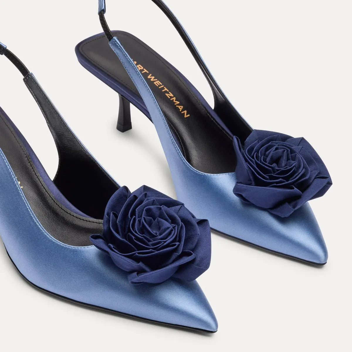 Paloma Slingback Pump 50 - Navy Blue Satin