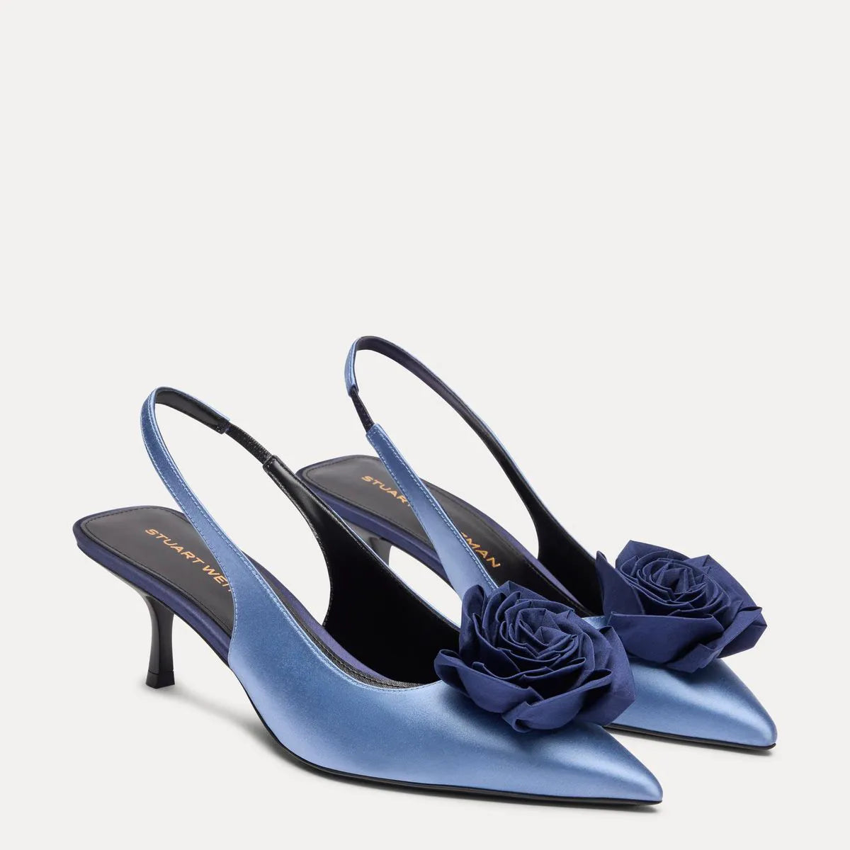 Paloma Slingback Pump 50 - Navy Blue Satin