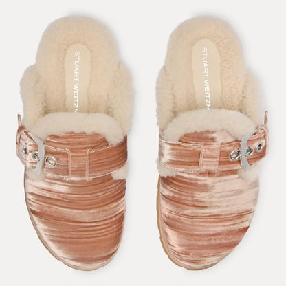 Dara Shearling Mule - Blushful Velvet & Shearling
