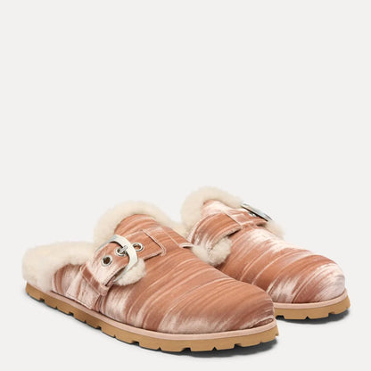 Dara Shearling Mule - Blushful Velvet & Shearling