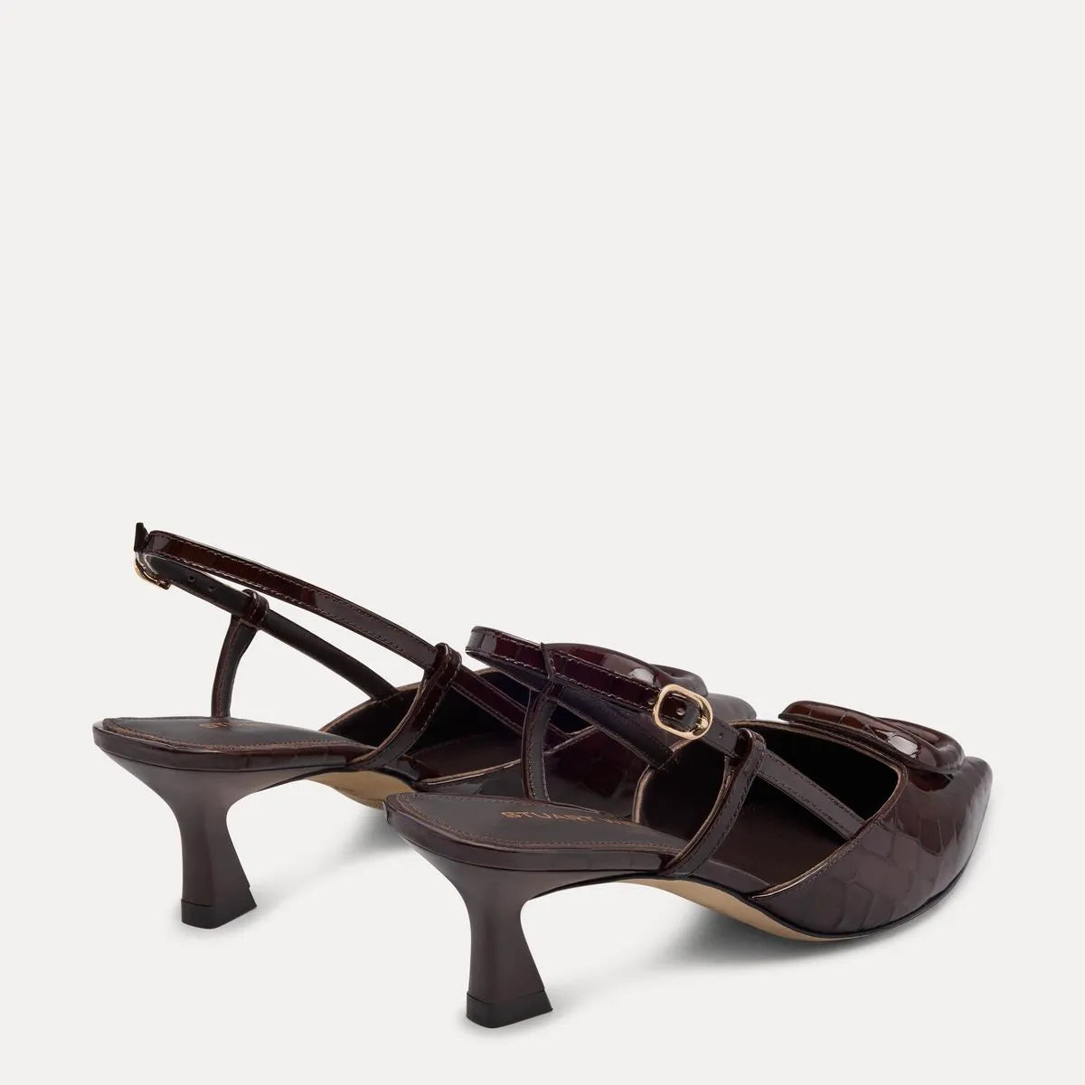 Veryvinnie Slingback Pump 50 - Espresso Croco-Print Patent