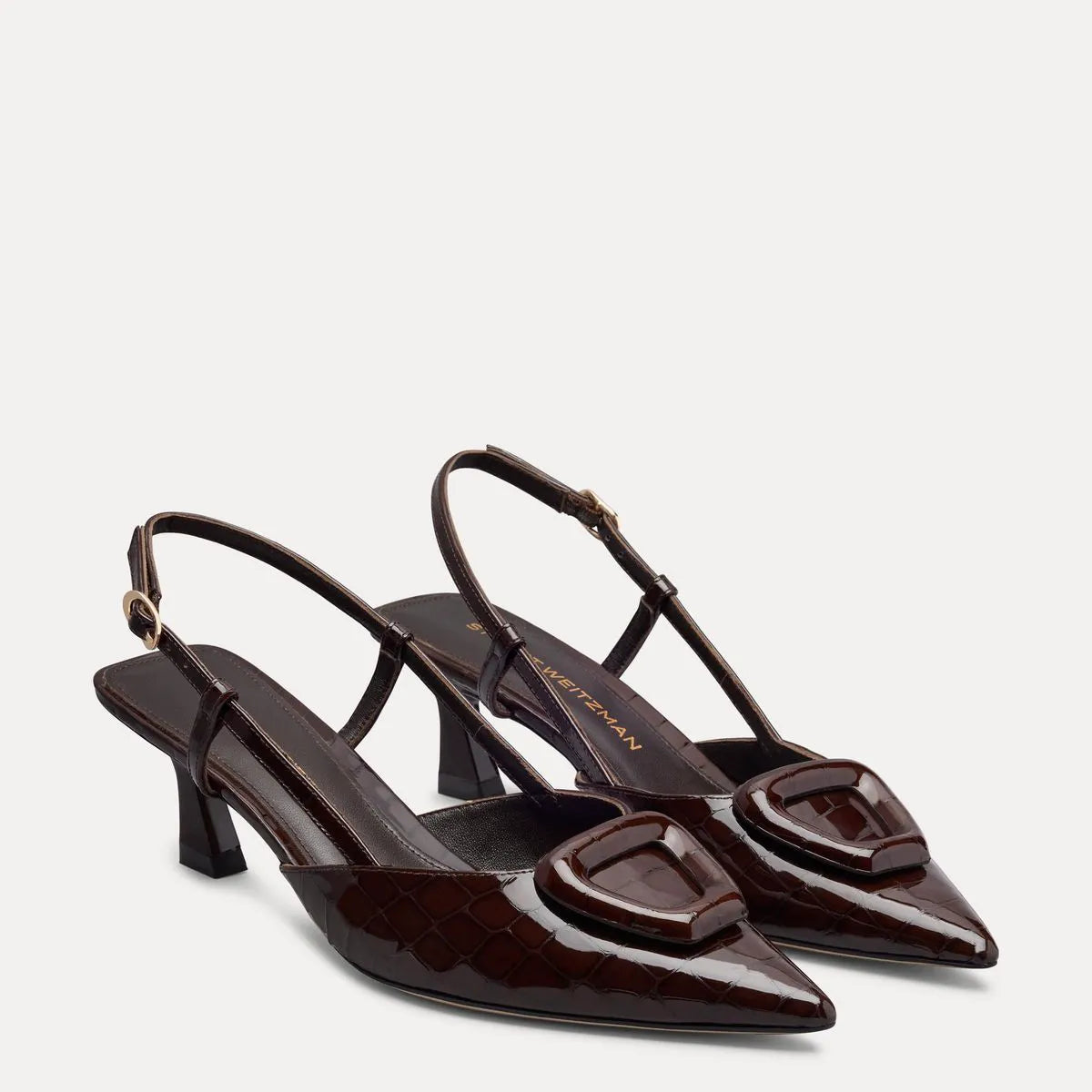 Veryvinnie Slingback Pump 50 - Espresso Croco-Print Patent