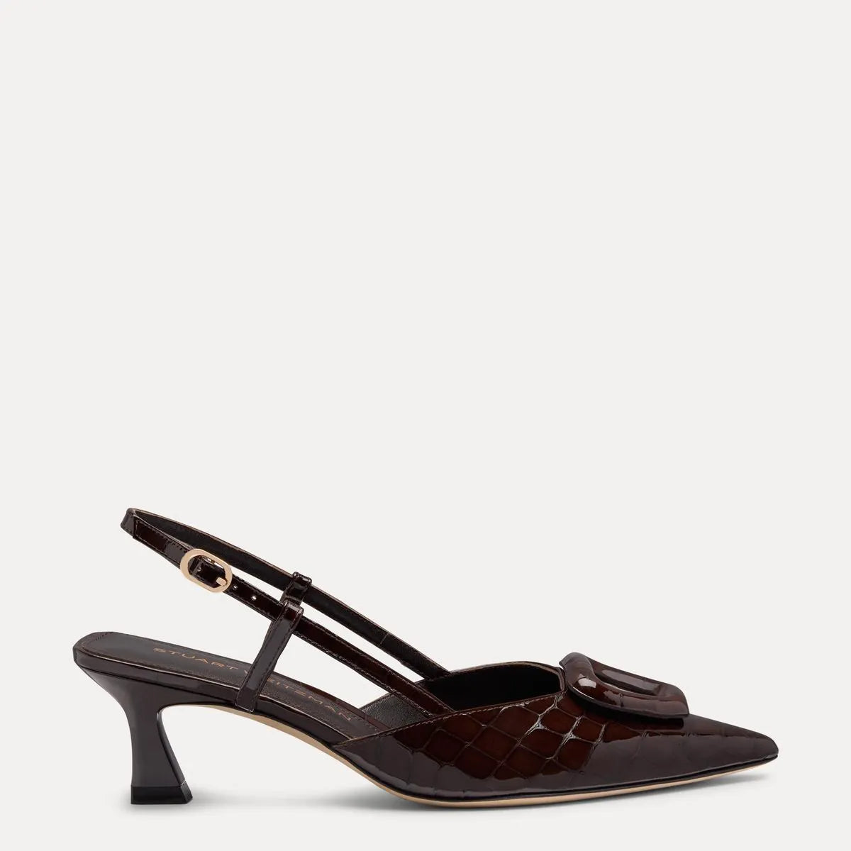 Veryvinnie Slingback Pump 50 - Espresso Croco-Print Patent