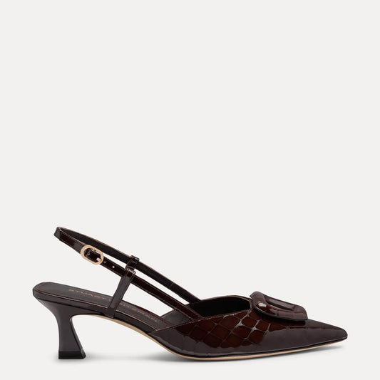 Veryvinnie Slingback Pump 50 - Espresso Croco-Print Patent