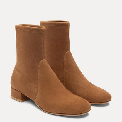 Bacari Bootie 25 - Toasted Almond Stretch Suede