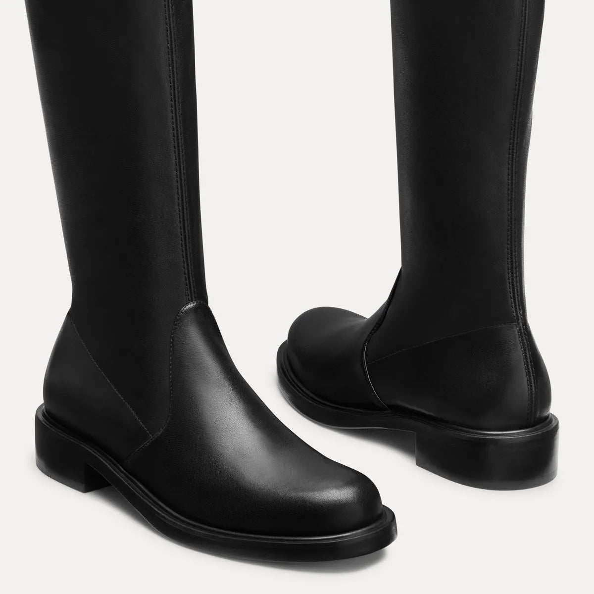 Giseleland Over-the-Knee Boot - Black Stretch Leather