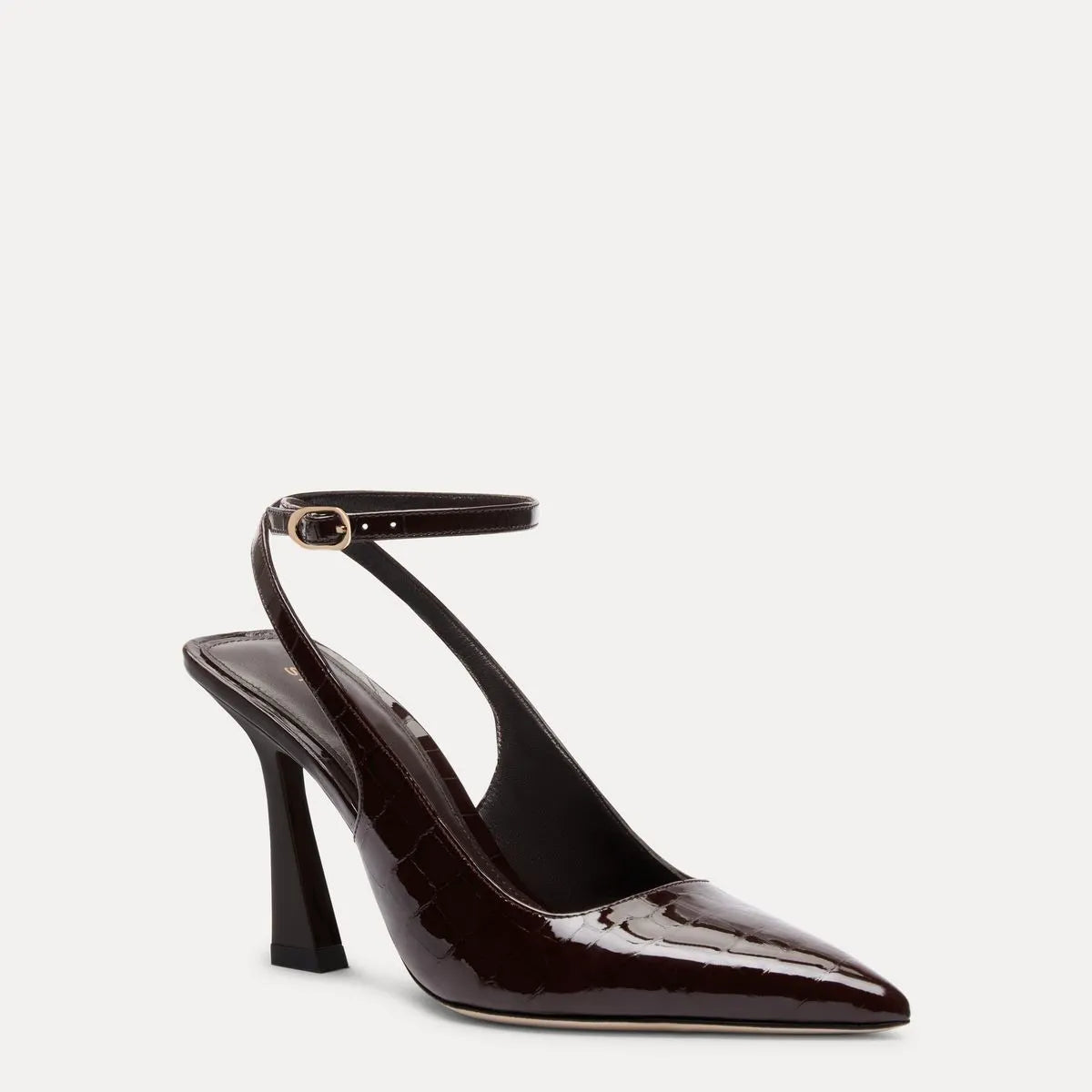 Vinnie Ankle-Strap Pump 85 - Espresso Croco-Print Patent